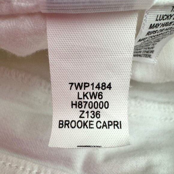 LUCKY BRAND Brooke White Distressed Capri Cropped Jeans Pants Women's 14 / 32 - Picture 5 of 7